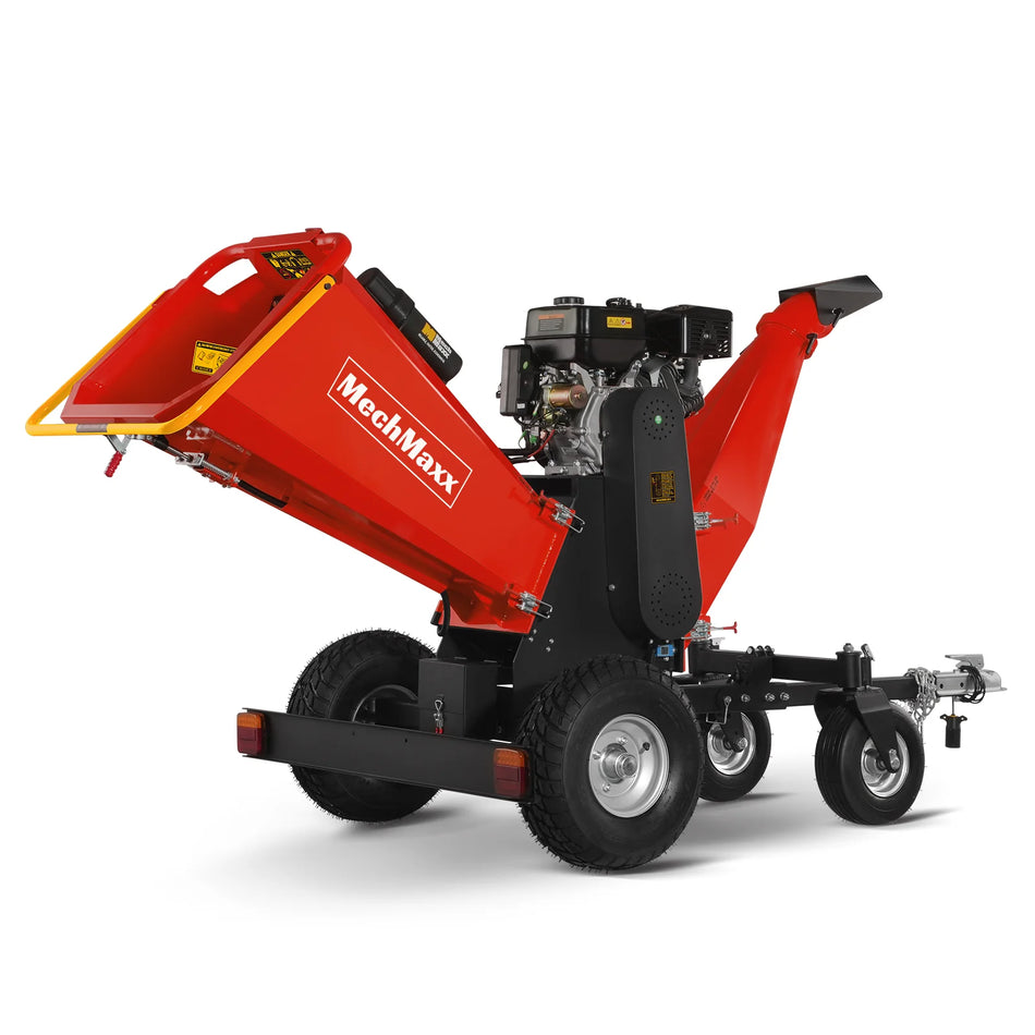 6 inch ZONSEN E-Start 420cc 13.4hp Gas Powered 4 - Wheel Drum Wood Chipper with Taillight ,  B150